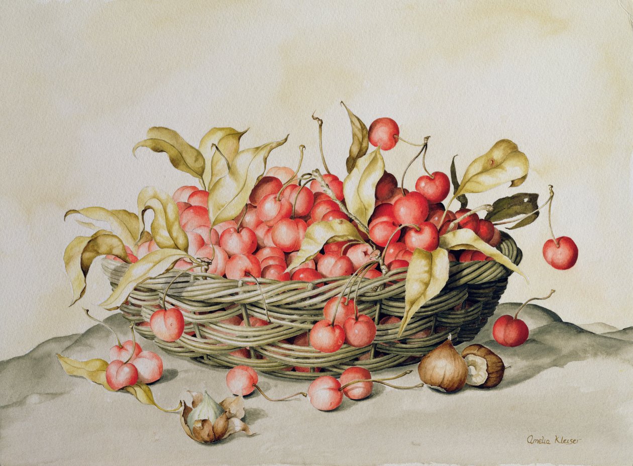 kiraz sepeti, 1998 (kağıt üzerinde wc) by Amelia Kleiser