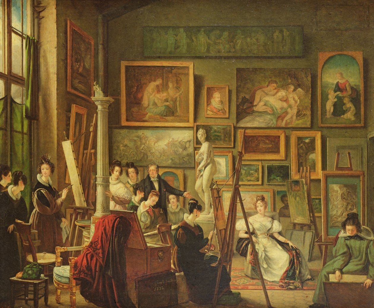 Sanatçının Atölyesi, 1833 by Amelie Legrand de Saint Aubin