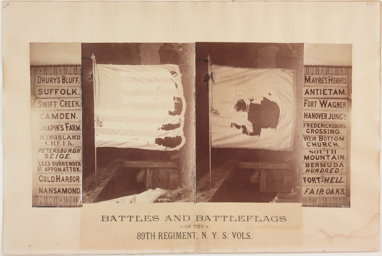 89. Alayın Savaşları ve Savaş Bayrakları, N. Y. S. Cilt., c.1870 (sepya fotoğrafı) by American Photographer