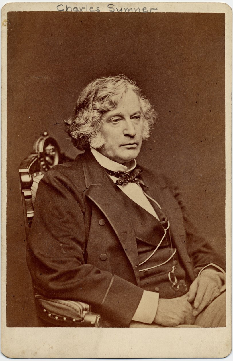 Charles Sumner (1811-74), ABD Senatörü; fotoğraf George Warren, Boston (albüm baskısı) by American Photographer