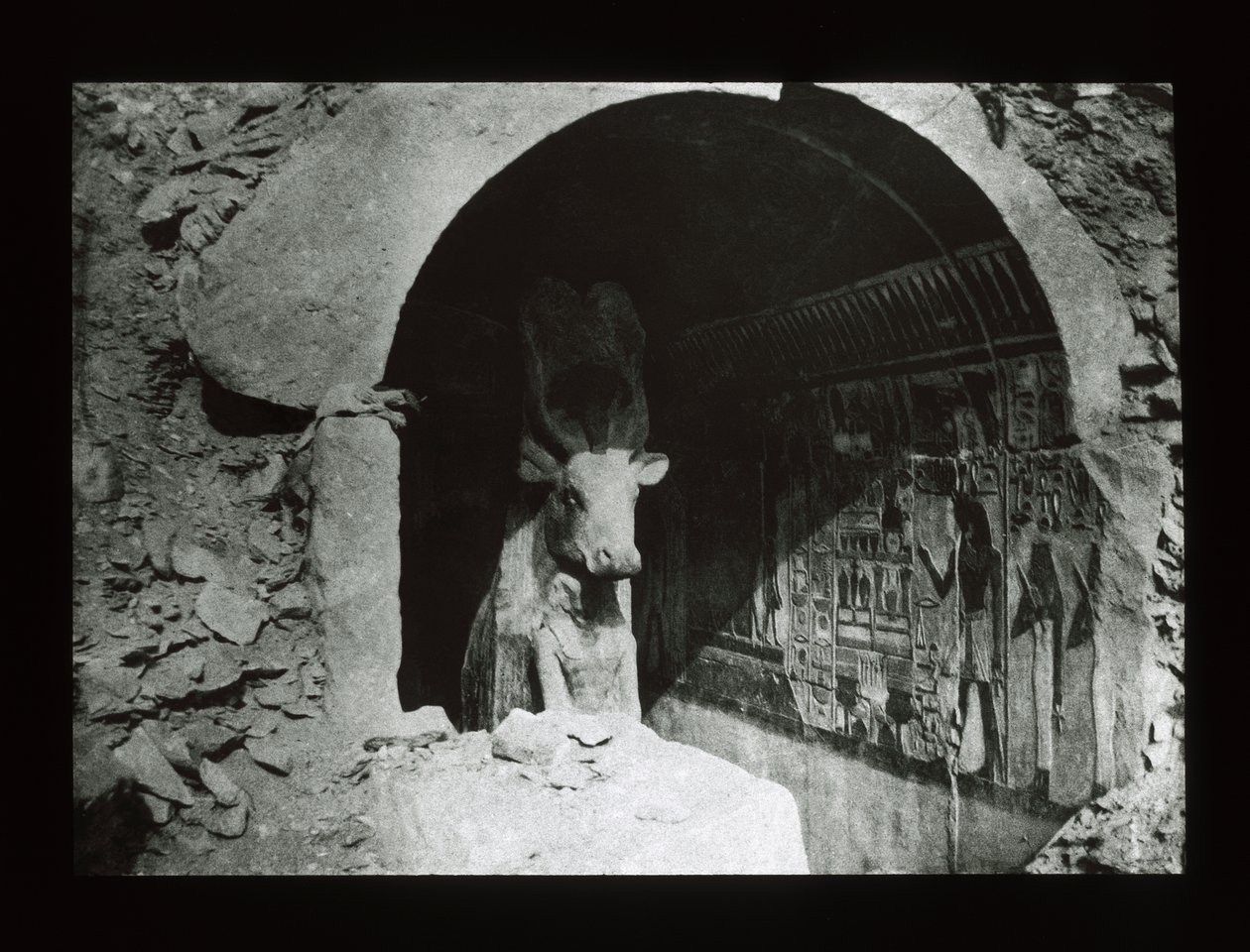 18. hanedan tapınağında Hathor ineği, Deir El-Bahri (fener kaydırağı) by American Photographer