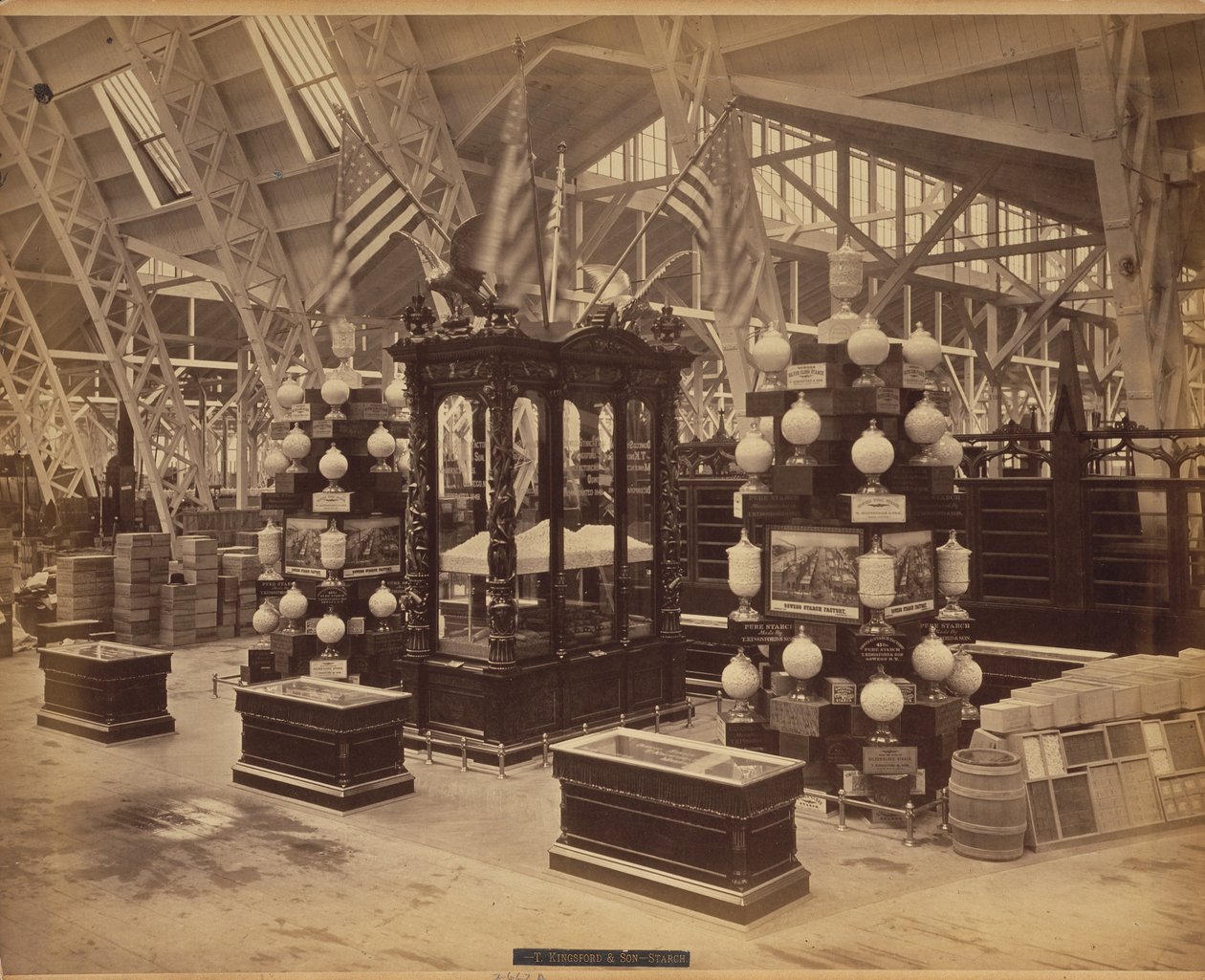 Kingsford, T., & Son, Oswego, N.Y., Sergi 210, Tarım Salonu, Bldg., 1876 (albüm baskısı) by American Photographer