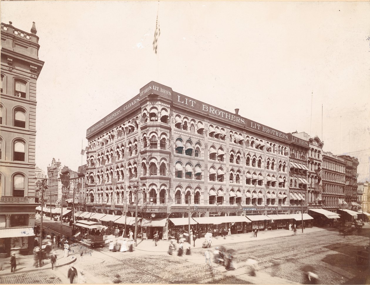 Lit Brothers, Market Caddesi 8., Kuzeydoğu köşesi, 1898 by American Photographer