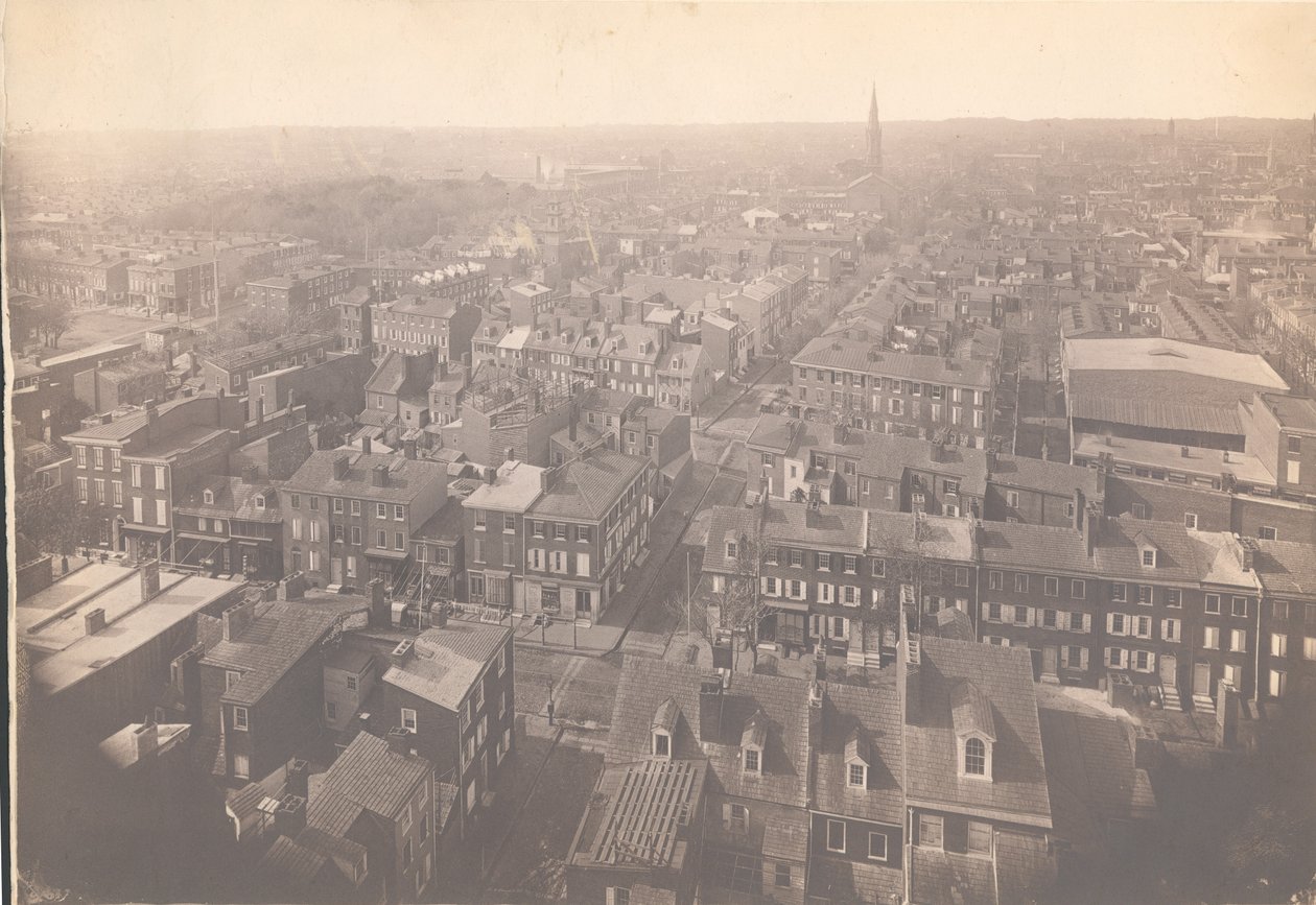 Philadelphia Panoraması, doğu görünümü - çekim kulesinden batı, 1870 (albüm baskısı) by American Photographer