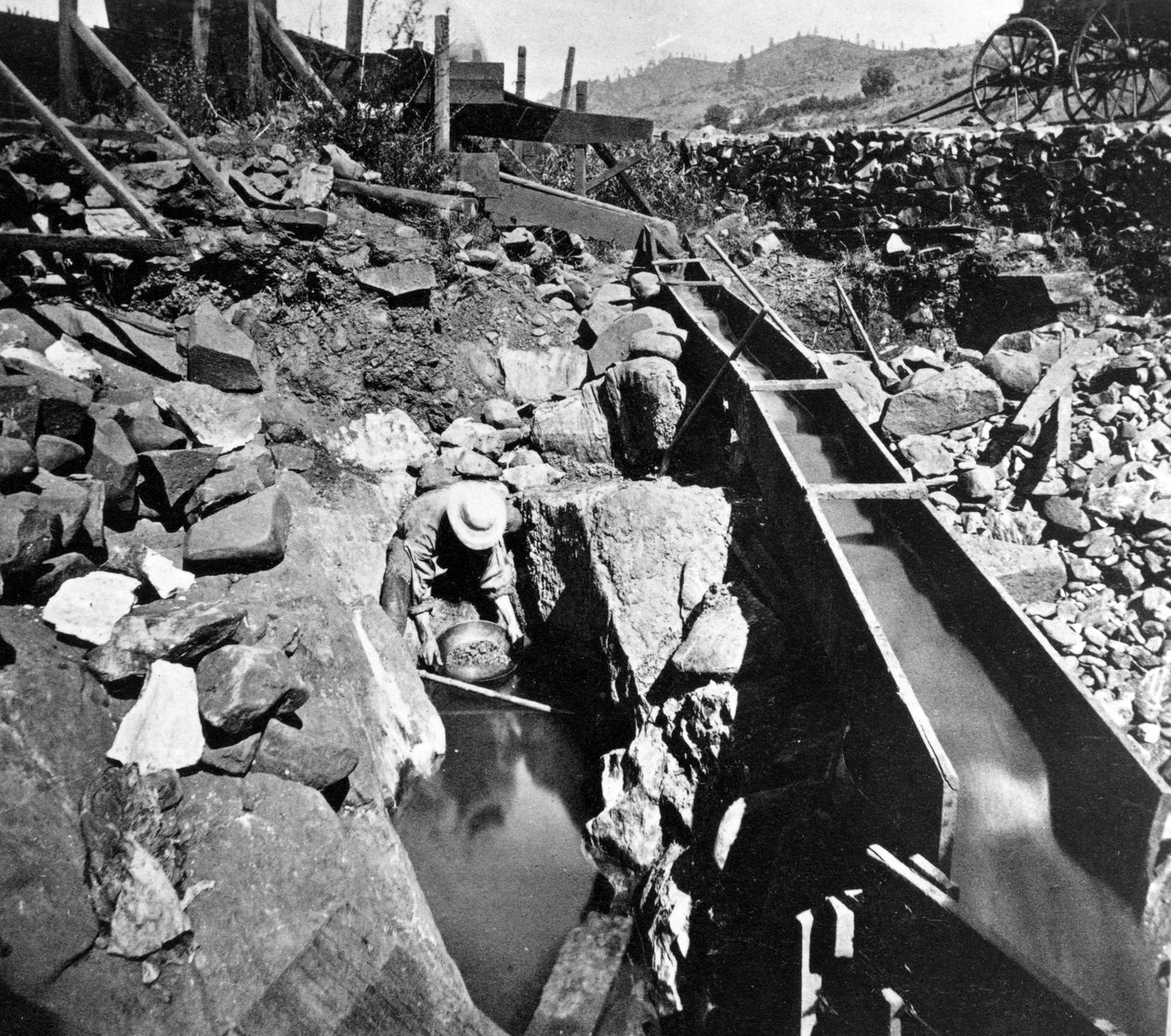 Placer Mining, Panning Out, Lawrence ve Houseworth tarafından yayınlanan Gems of California Scenery