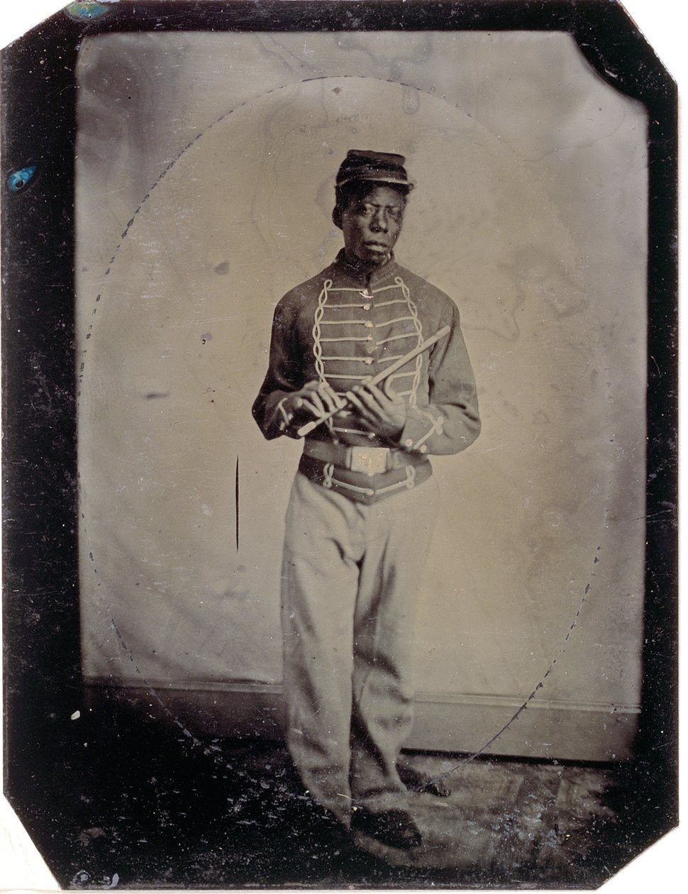 Er John Goosberry, E Şirketi, 54. Piyade Alayı, c.1865 (teneke fotoğraf) by American Photographer