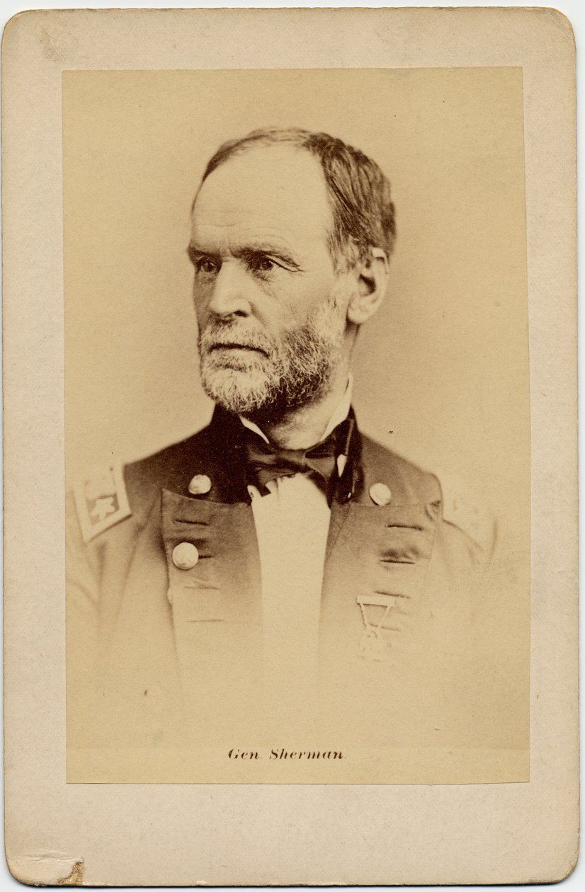 William Tecumseh Sherman (1820-91), Birlik Ordusu Genel Komutanı, ABD Ordusu (albüm fotoğrafı) by American Photographer
