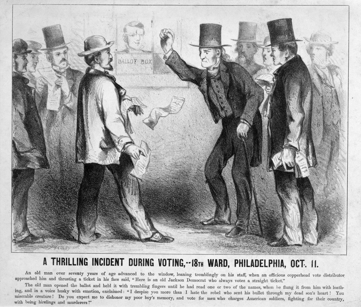 Oylama Sırasında Heyecan Verici Bir Olay, Philadelphia, 1863 dolayları by American School