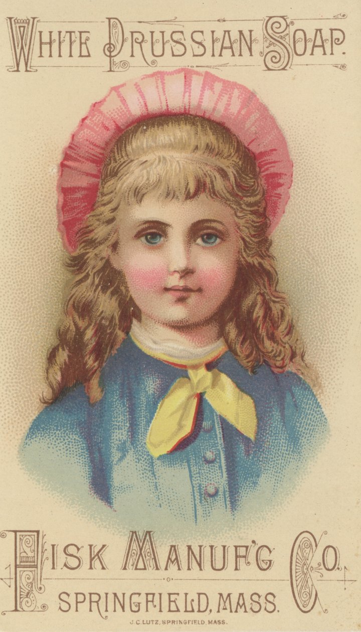Fisk Manufacturing Co. Beyaz Prusya Sabunu, c.1880 (hacimli taş) reklamı by American School