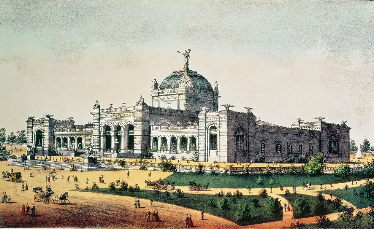 Art Gallery, Grand United States Centennial Exhibition, Fairmount Park, Philadelphia, 1876, pub. by Currier und Ives  by American School