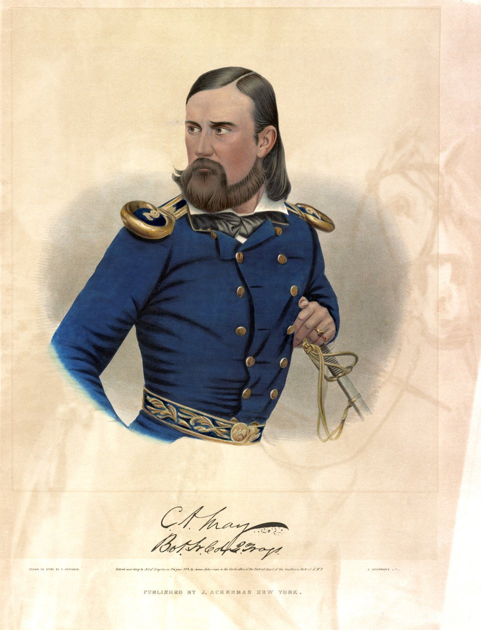 CA Mayıs, pub. 1848 (renkli litografi) by American School