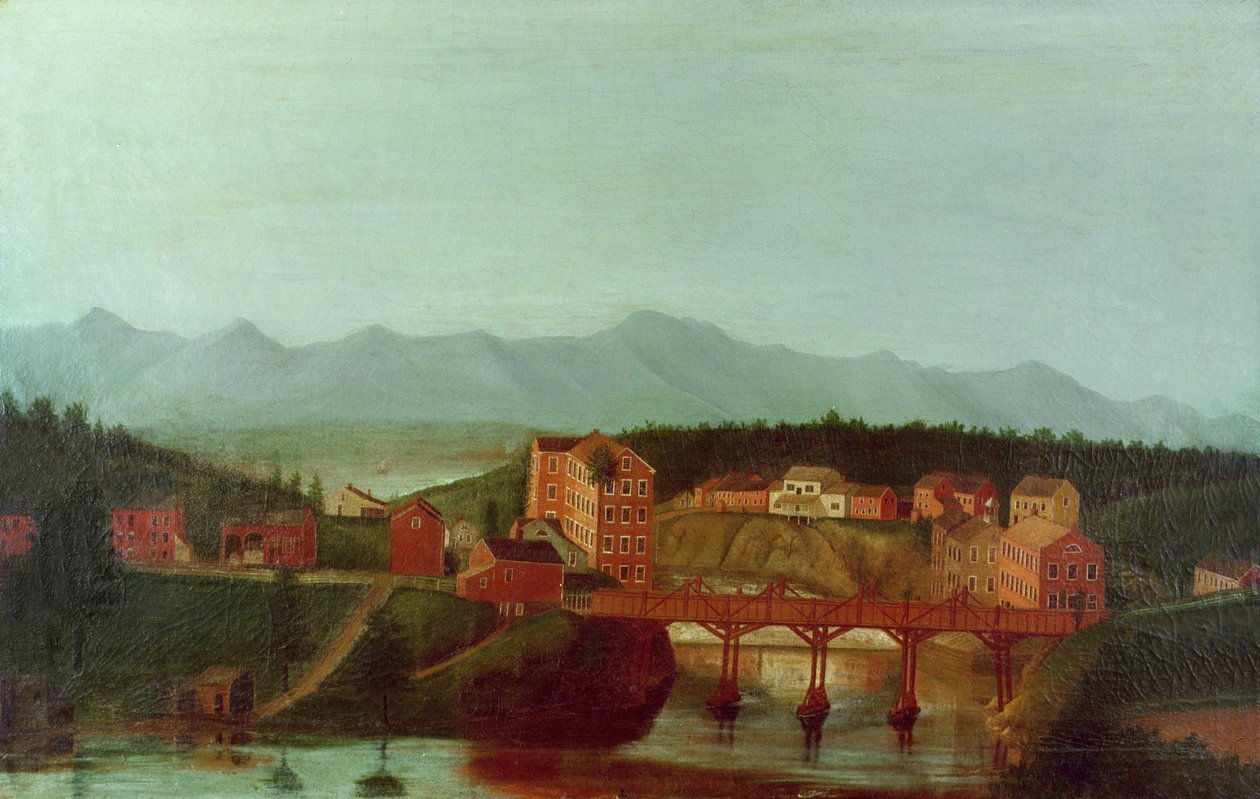 New York yakınlarındaki Columbiaville ve Stockport Creek, 19. yüzyılın başlarında by American School
