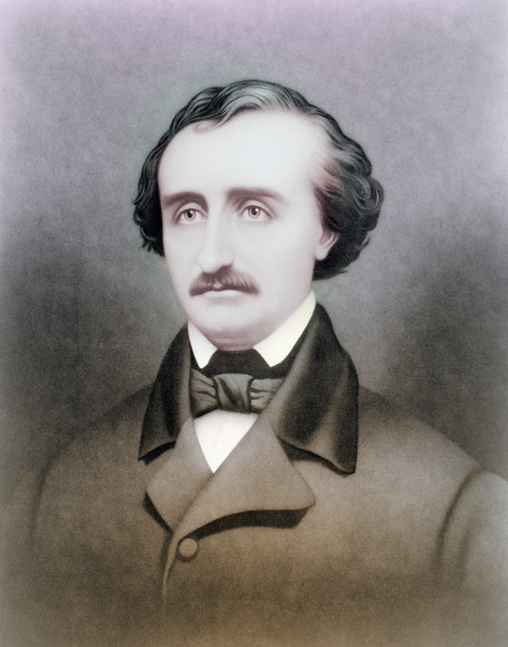 Edgar Allen Poe, 19. yüzyıldan kalma bir baskıdan sonra, daha sonra renklendirme by American School
