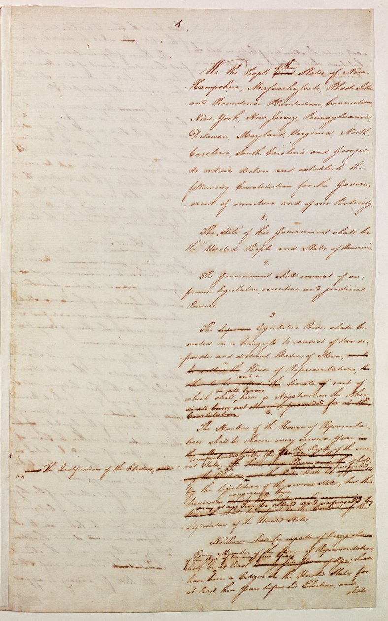 Amerika Birleşik Devletleri Anayasasının ilk taslağı, 1787 by American School