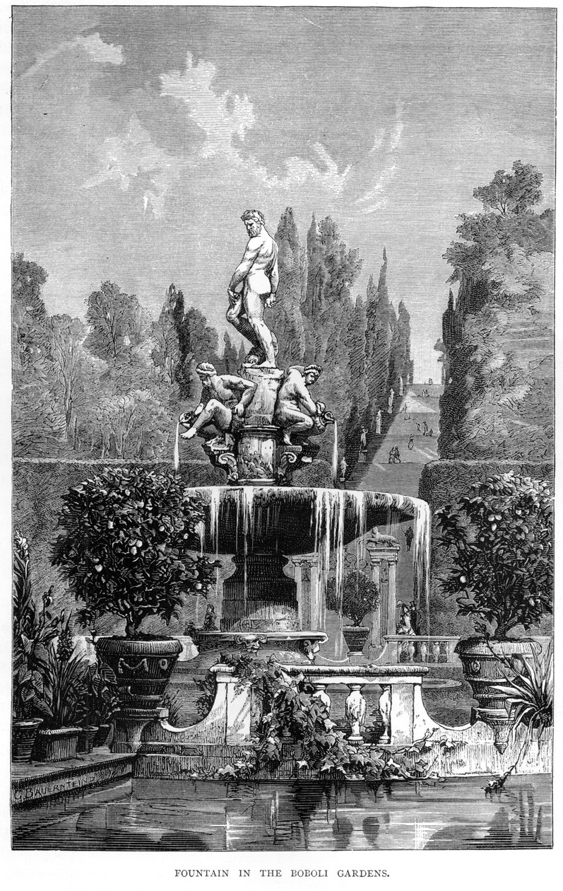 Fountain in the Boboli Gardens, published by Schribner, Welforf and Armstrong, New York, 1877  by American School