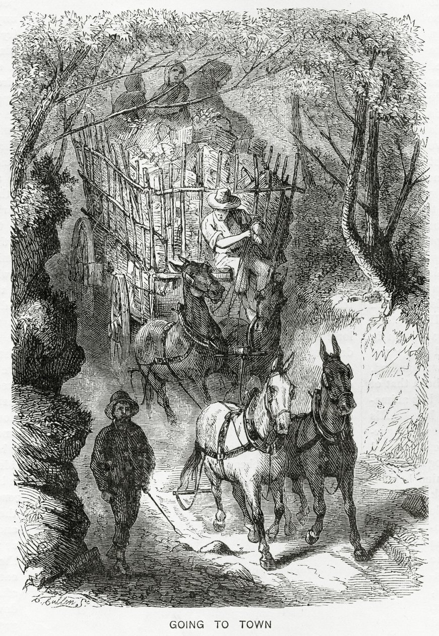 Kasabaya Gitmek, bir uzun metrajlı hikaye için örnekleme, A Community of Outcasts, Appletons Journal, 23 Mart 1872 by American School