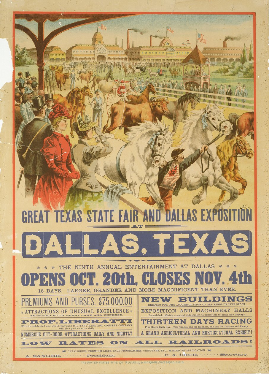 Great Texas State Fair Posteri, 1894 by American School