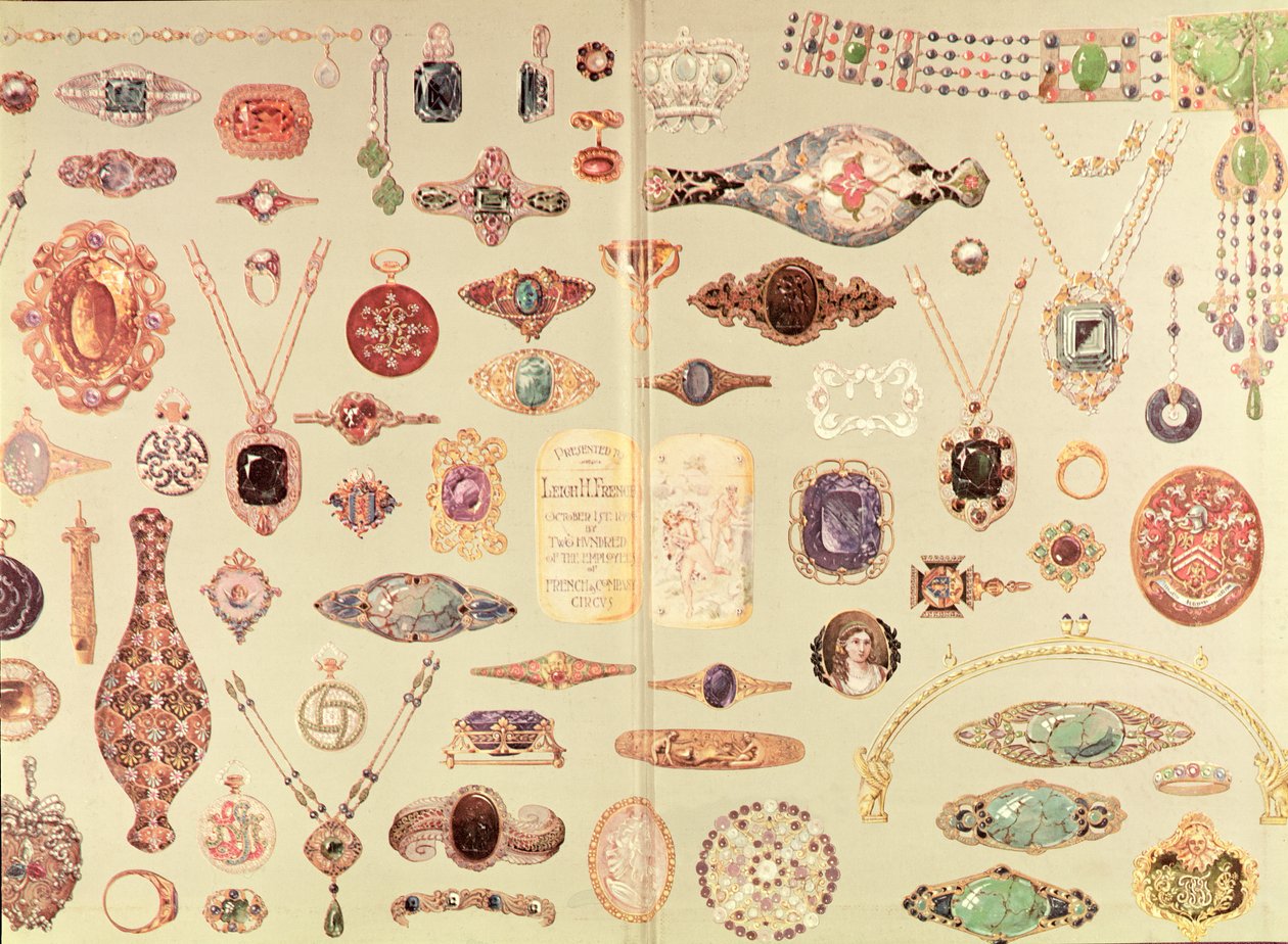 Tiffany Kataloğundan Takılar, 1890 by American School