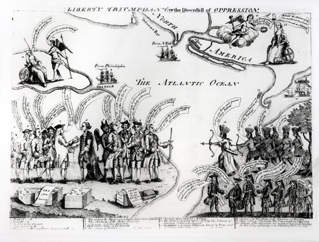 Özgürlük Muzaffer veya Baskının Çöküşü, 1773 by American School
