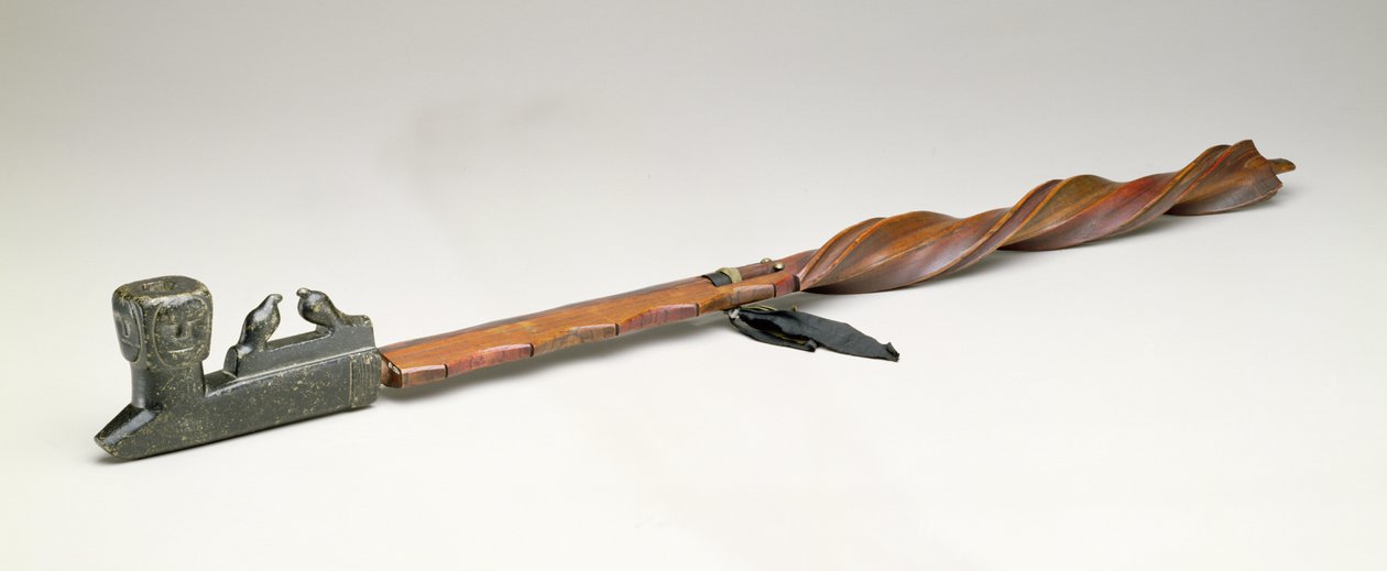 Boru sapı, Chippewa, c.1850 (ahşap ve metal) by American School