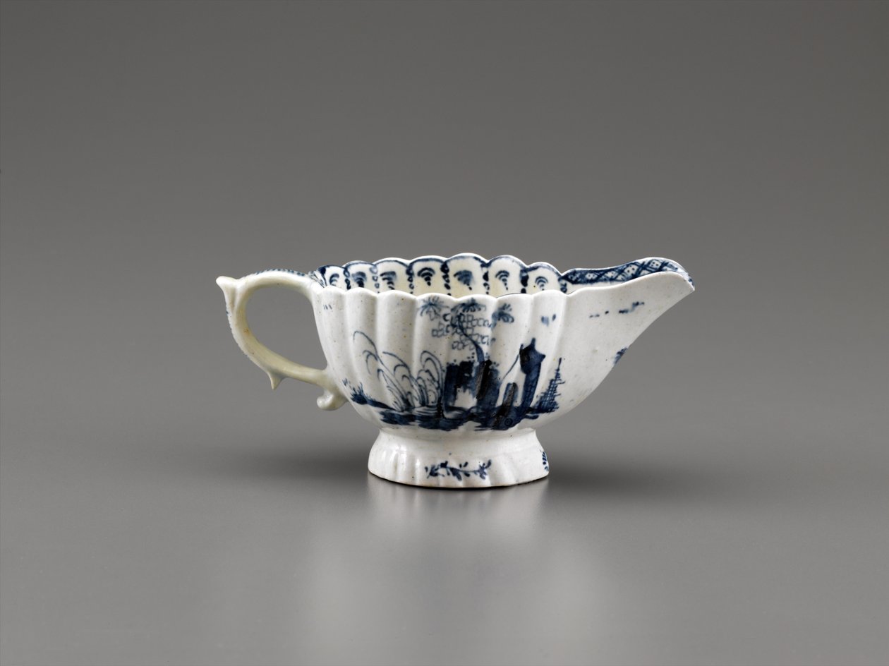 Çin fabrikasından Sauceboat, Gousse Bonnin & G. A. Morris, 1770-72 (yumuşak hamurlu porselen) by American School