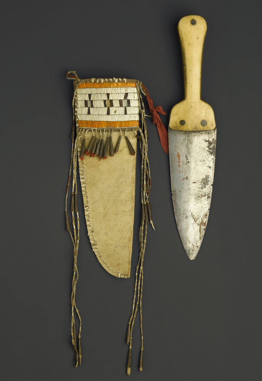 Ayırma bıçağı ve kılıfı, Doğu Sioux, Fort Snelling, Minnesota