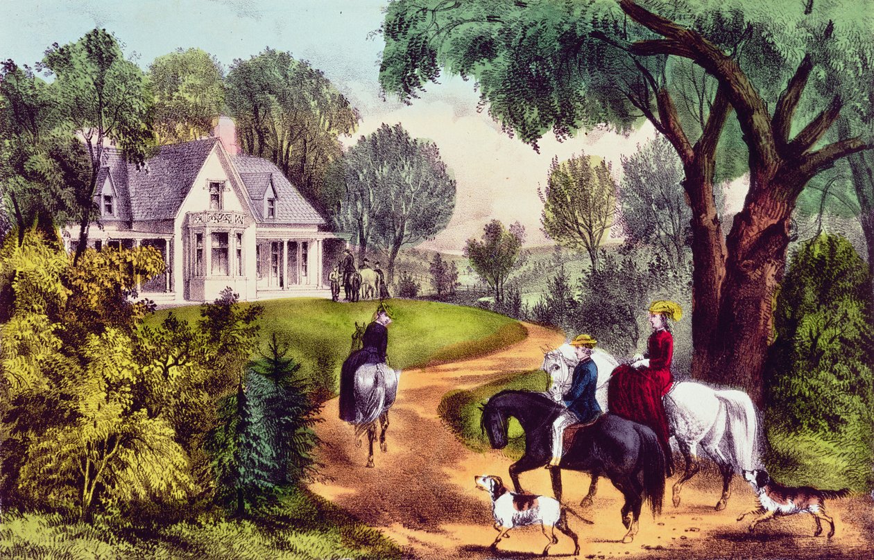 Nathaniel Currier (1813-88) ve James Merritt Ives (1824-95) tarafından yayınlanan Ülkede Yaz, by American School