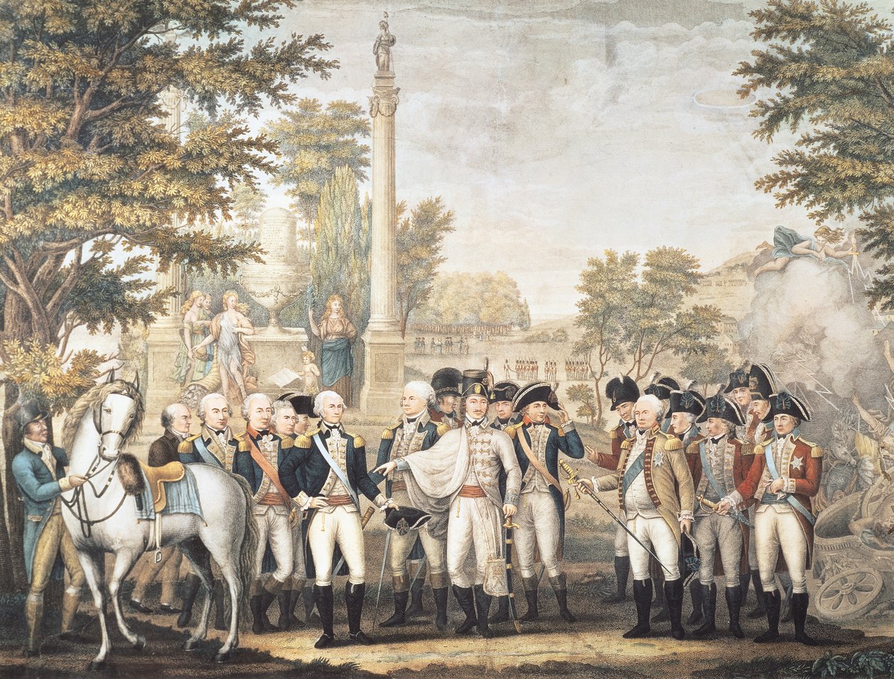 The British Surrendering to General Washington after their Defeat at Yorktown, Virginia, October 1781  by American School