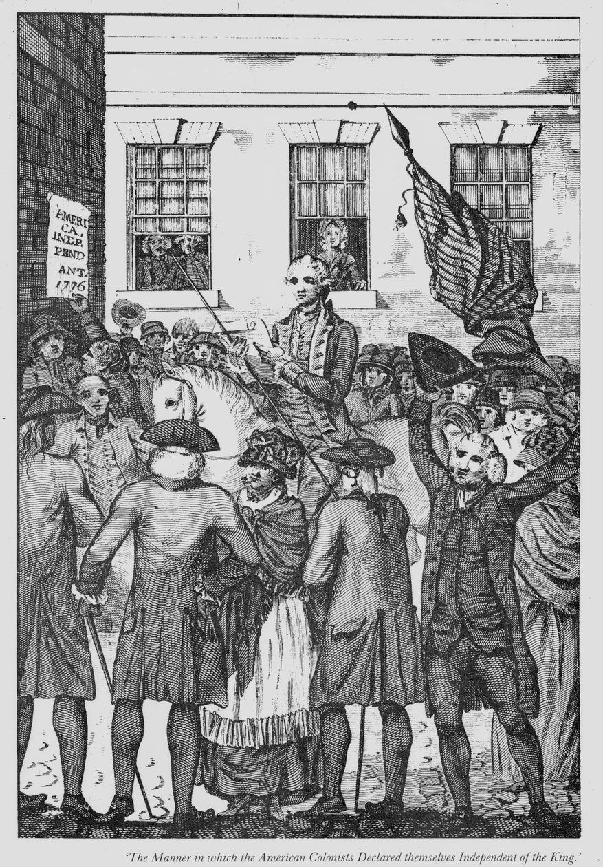 The Manner in which the American Colonists Declared Themselves Independent of the King, 1776   by American School