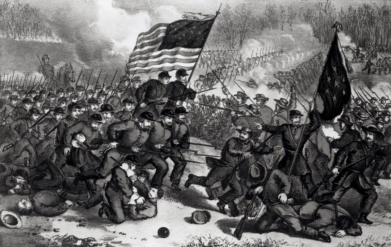 İkinci Boğa Koşusu Savaşı, Savaştı 29 Ağustos 1862, pub. Currier ve Ives tarafından by American School
