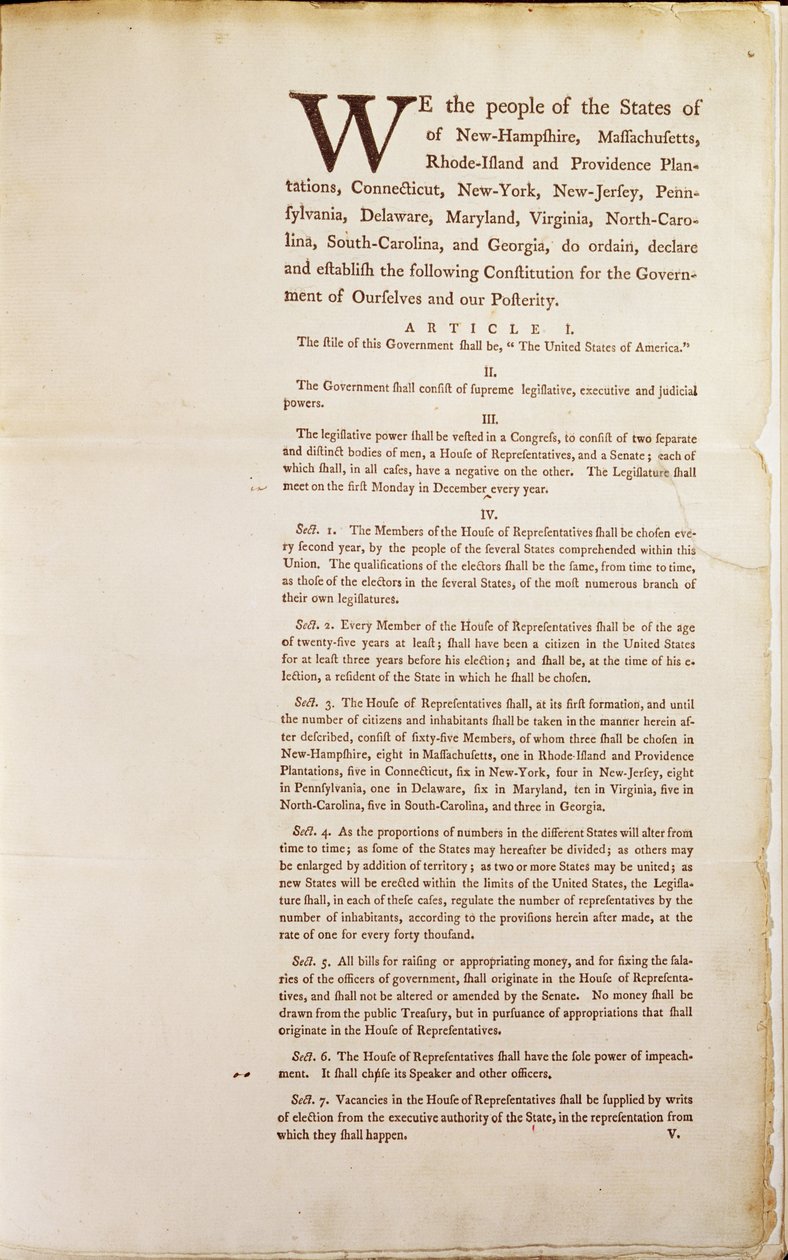Amerika Birleşik Devletleri Anayasası, 1787 by American School