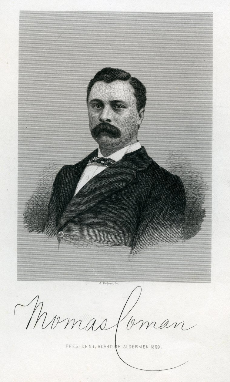 Thomas Coman, J. Rogers tarafından kazınmış, 1869 by American School