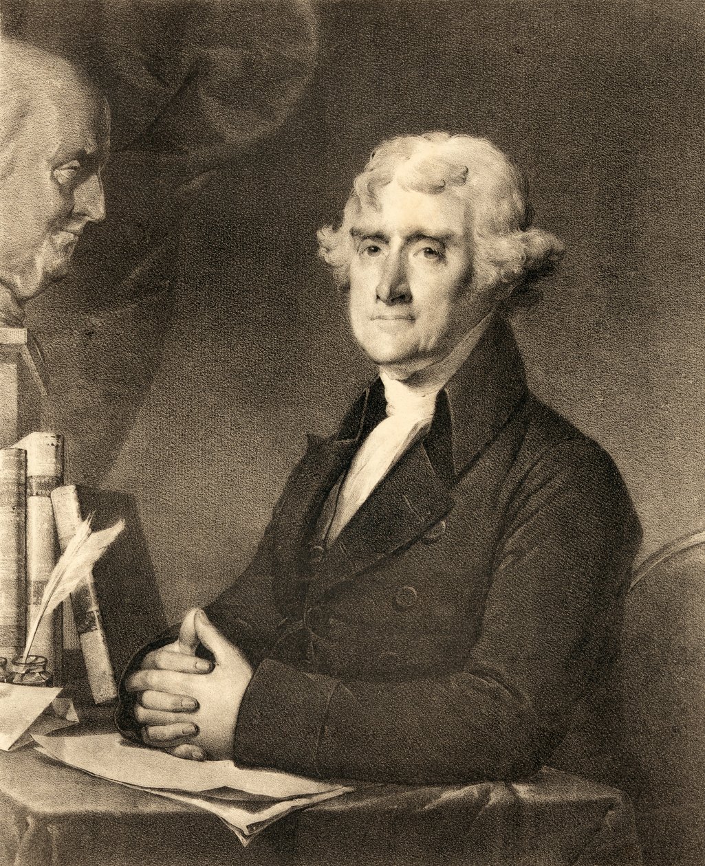 19. yüzyıldan kalma bir gravürden Thomas Jefferson by American School