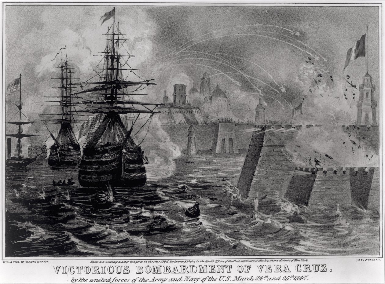 Victorious Bombardment of Vera Cruz by the United Forces of the Army and Navy of the US, March 24th und 25th 1847, pub. by Sarony und Major, 1847   by American School