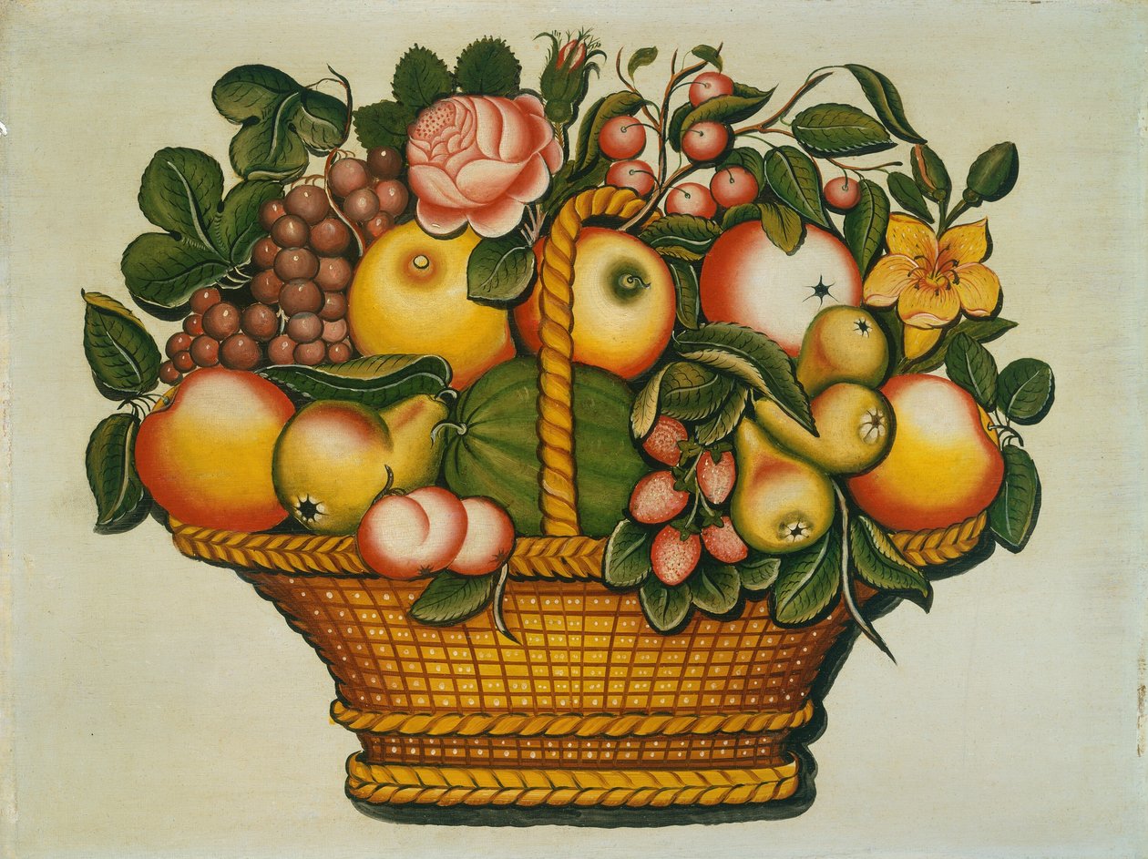 Çiçekli Meyve Sepeti by American 19th Century