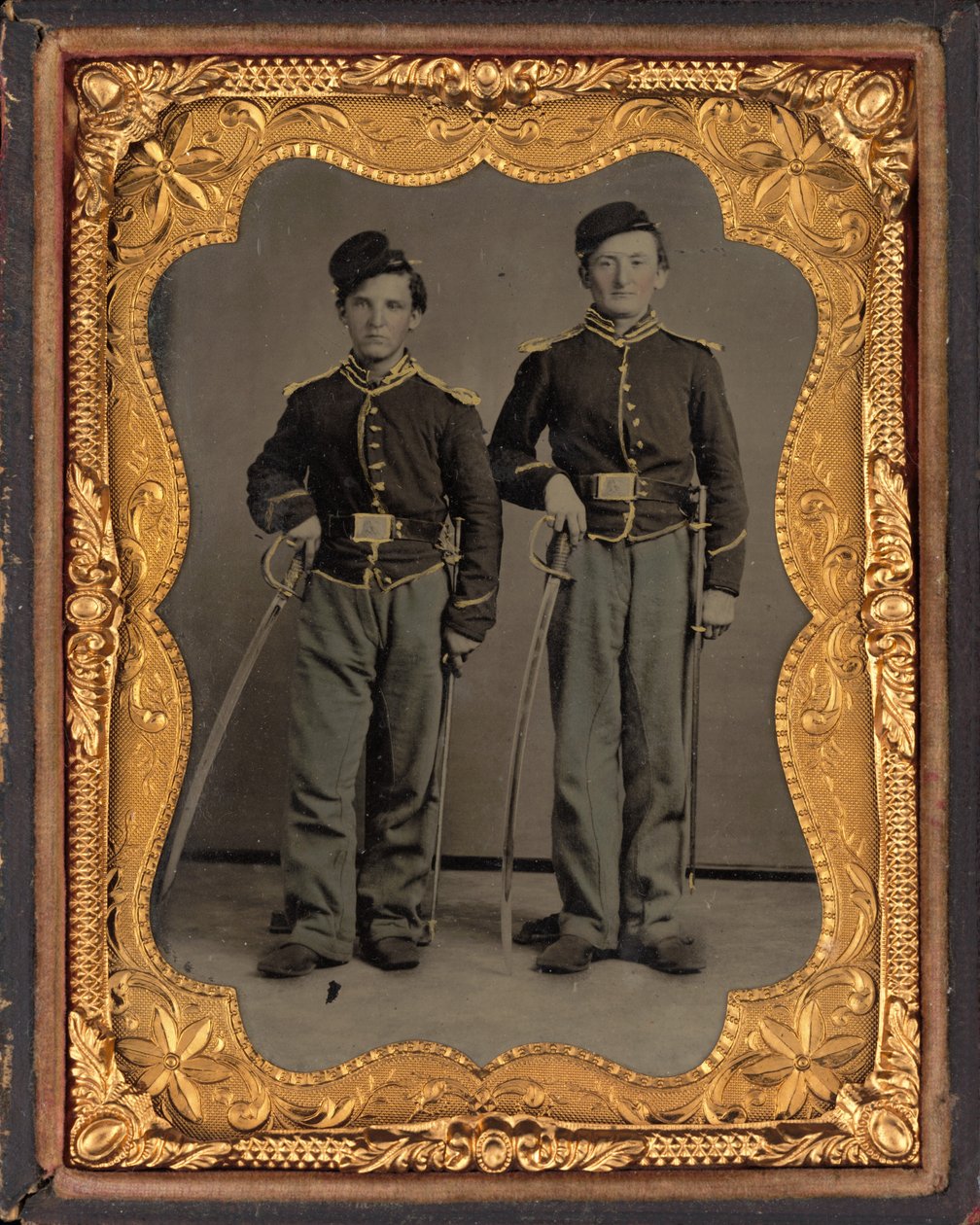 İki Illinois Süvarisinin Portresi by American 19th Century