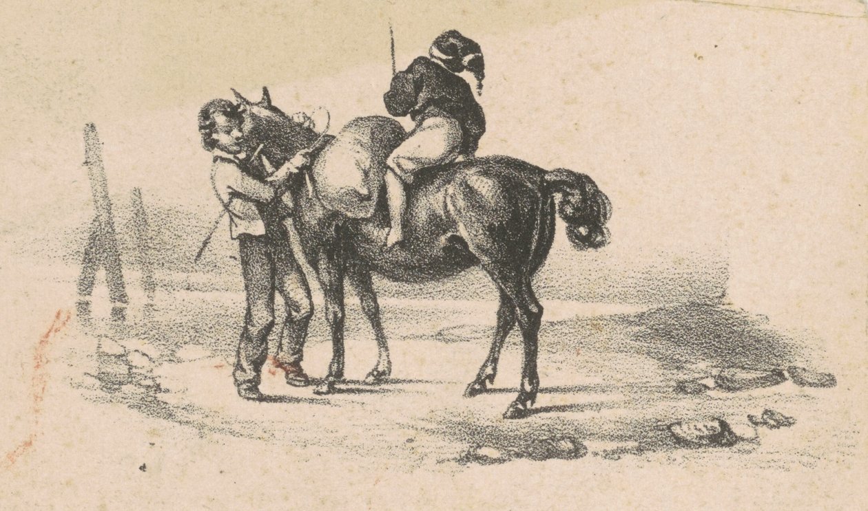 Gençler ve Bir At by American 19th Century