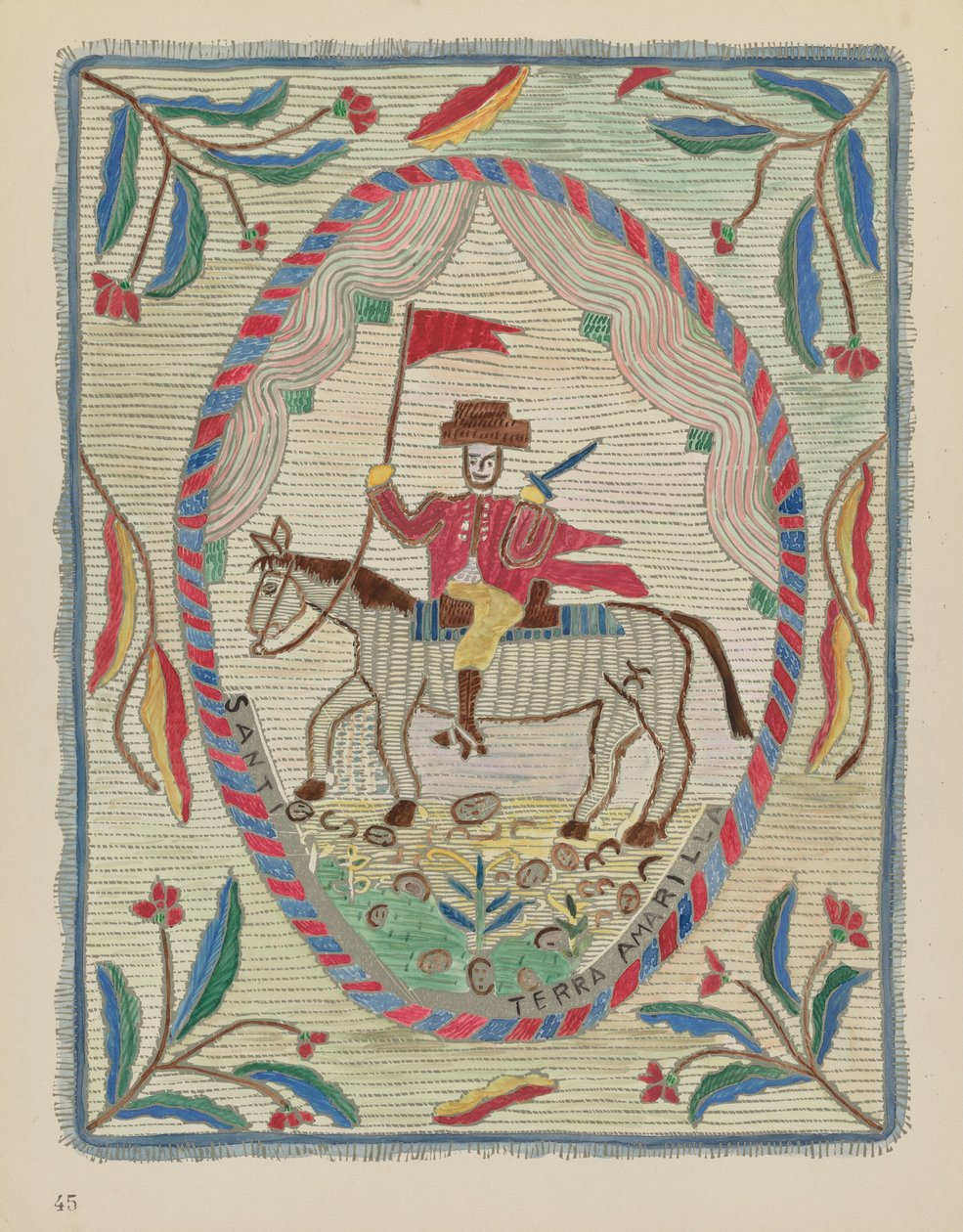 Plaka 45: İşlemeli Yatak Örtüsü (St. James): "New Mexico