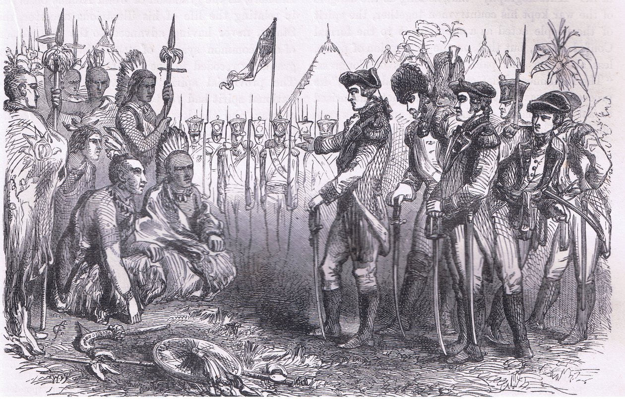 General Burgoyne Kızılderililere hitap ediyor, Cassell, Petter & Galpin tarafından yayınlanan Cassells History of the United States