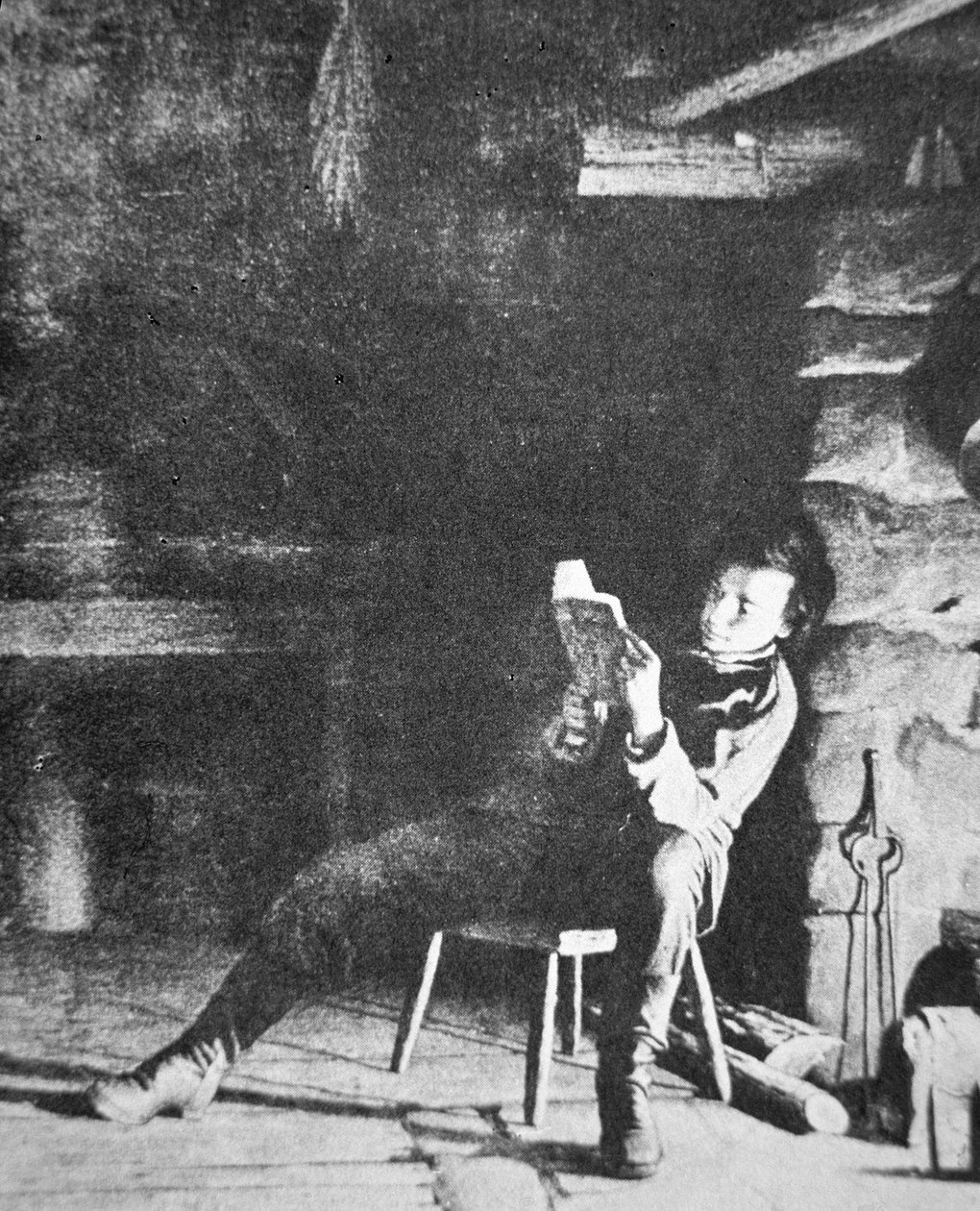 Abraham Lincoln (1809-65) genç bir çocukken (s/b fotoğraf) by American Photographer