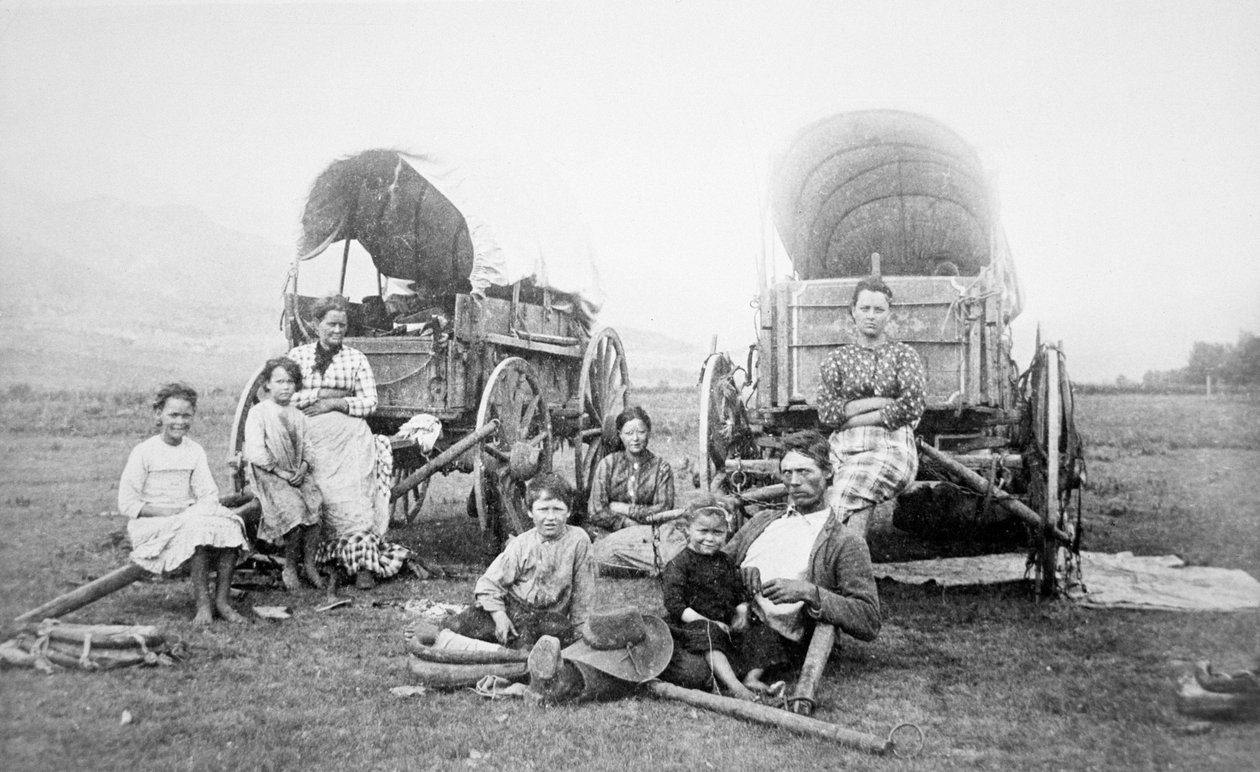 Amerikan Pioneer Ailesi, 1870 dolayları (s/b fotoğraf) by American Photographer