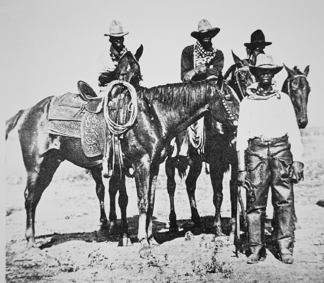 Siyah Kovboylar, Bonham, Teksas, 1890 dolayları (s/b fotoğraf) by American Photographer