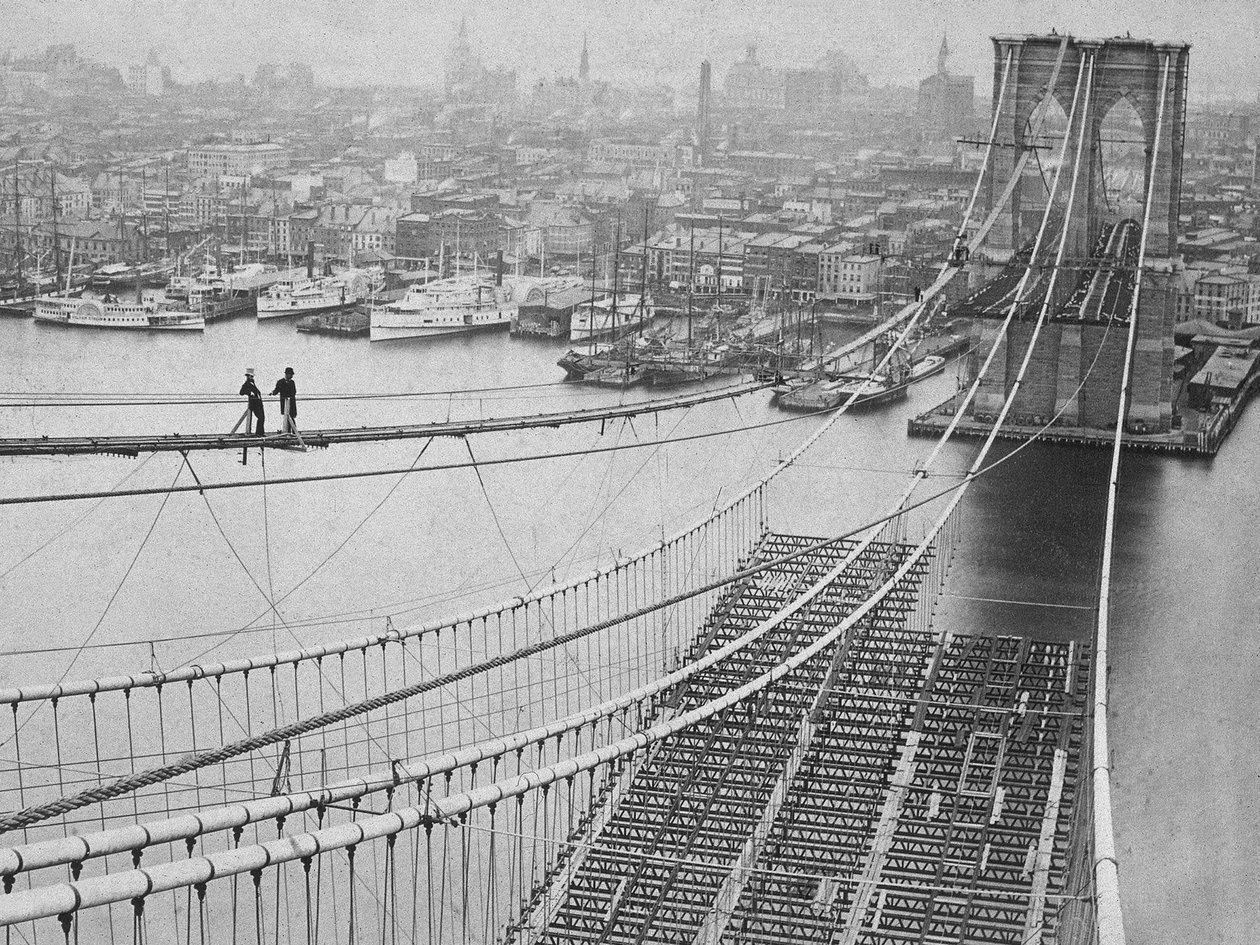Brooklyn Köprüsü, 1883 by American Photographer
