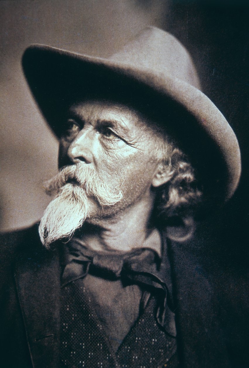 Buffalo Bill (1846-1917) son yıllarında (s/b fotoğraf) by American Photographer