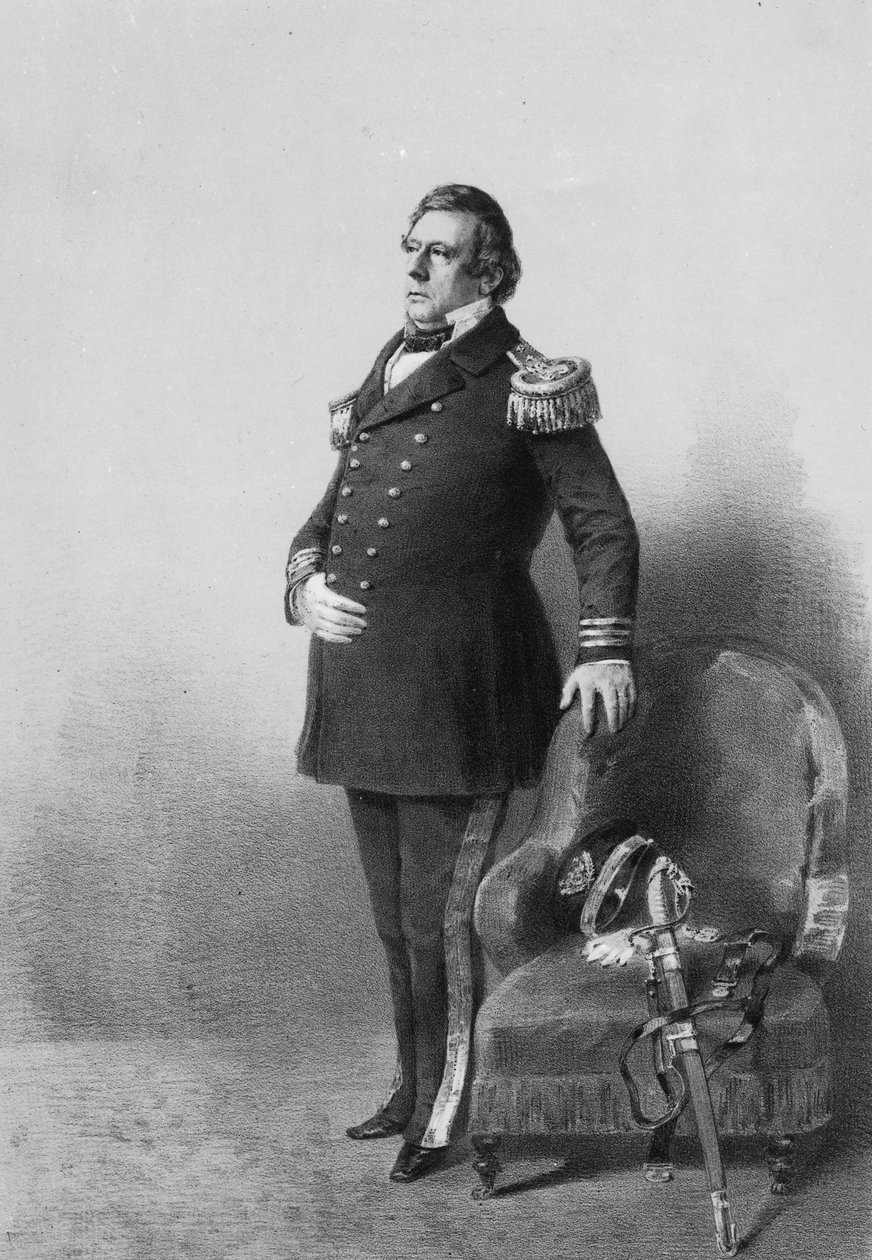 Wilhelm Heine tarafından oyulmuş Commodore Matthew Calbraith Perry, c.1856 (litografi) by American Photographer