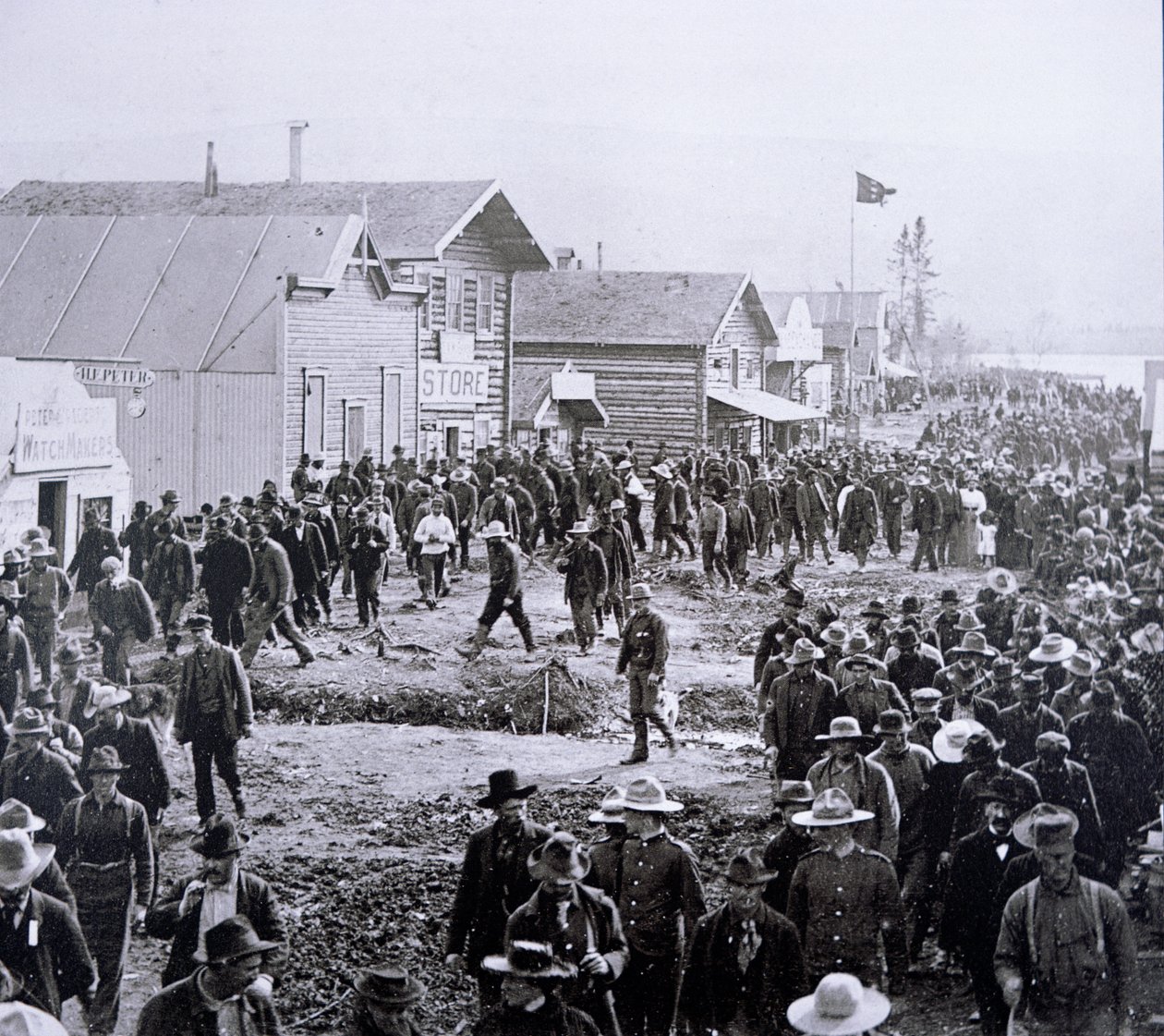 Klondike Altına Hücum (1897-98) 1898 sırasında Dawson City (s/b fotoğraf) by American Photographer