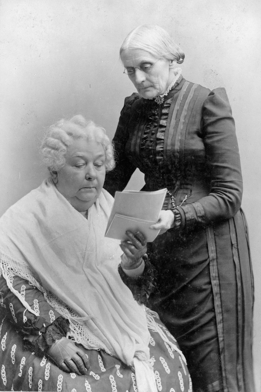 Elizabeth Cady Stanton, arkadaşı Susan B. Anthony ile birlikte, 1900 dolayları by American Photographer