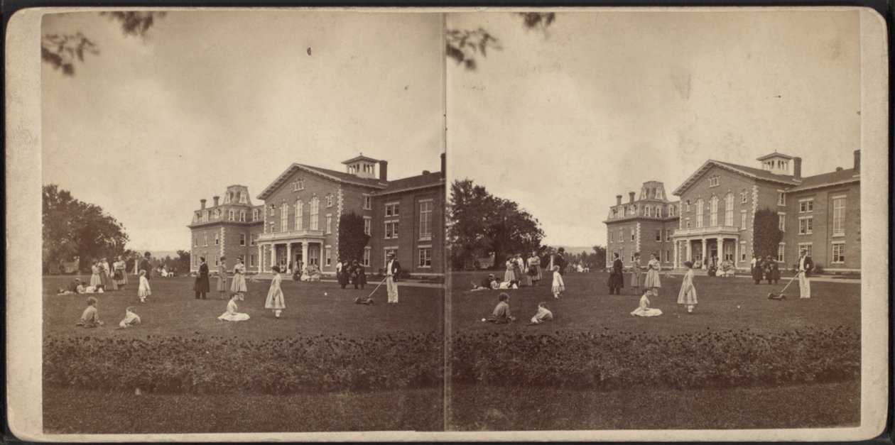Konağın Önü ve çimenlik, Oneida Topluluğu, New York Eyaleti, 1870 dolayları by American Photographer