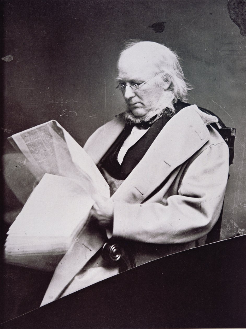 Horace Greeley (1811-72) (s/b fotoğraf) by American Photographer