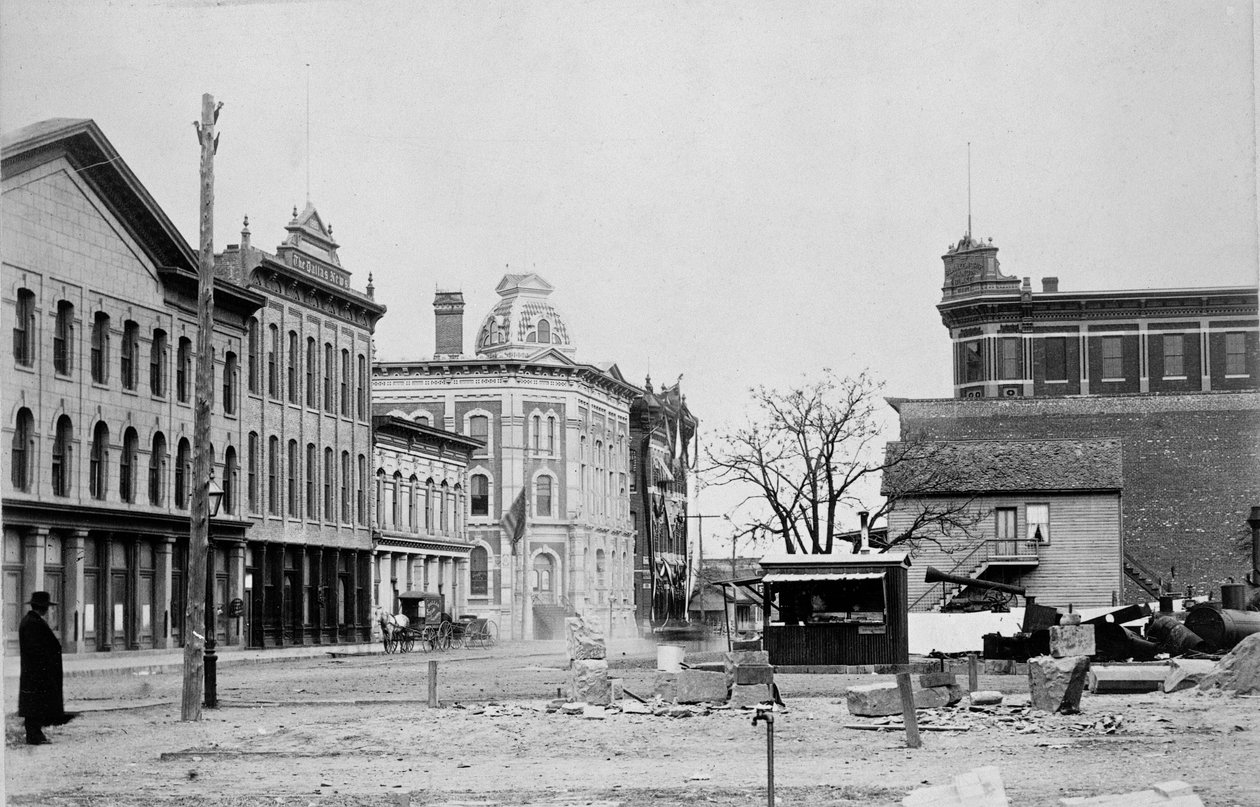 Lamar ve Ticaret Sokakları, Dallas, 1890 dolayları by American Photographer